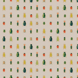 Cotton + Steel Cotton metallic gold bugs - naturel