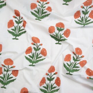 Fableism Woven cotton - indian block print sienna