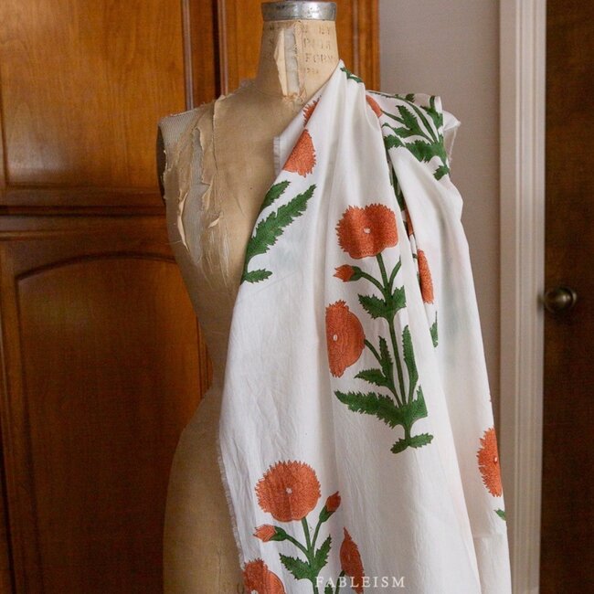 Fableism Woven cotton - indian block print sienna