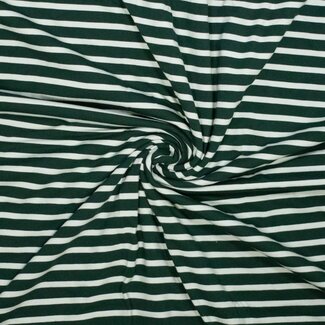 Tricot oeko-tex - horizontal breton stripes - dark green