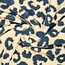 De Stoffenkamer Teddy leopard  denim / ecru