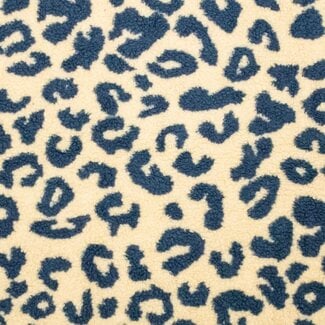 De Stoffenkamer Teddy leopard  denim / ecru