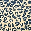De Stoffenkamer Teddy leopard  denim / ecru
