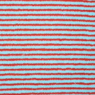 De Stoffenkamer Teddy stripes sky/red