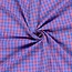 Seersucker Cotton mix - checks bright blue / mid pink