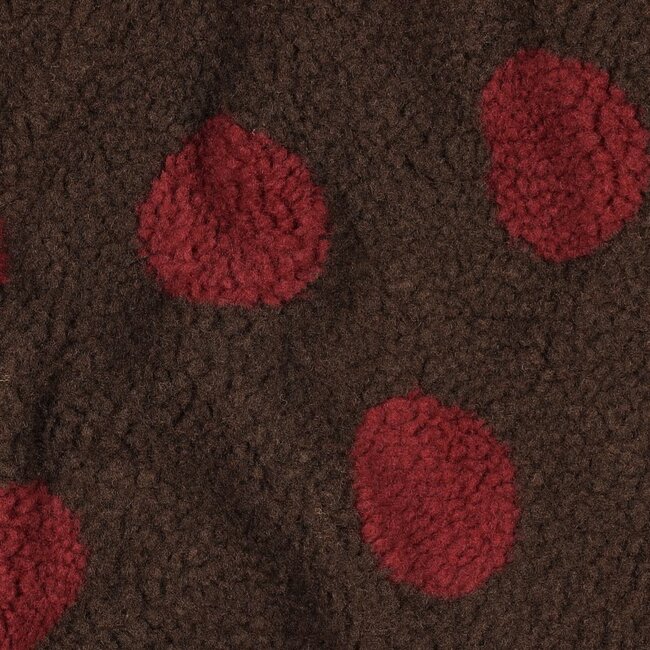 De Stoffenkamer Teddy jacquard dots dark brown