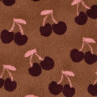 De Stoffenkamer Teddy jacquard cherries caramel