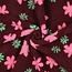 De Stoffenkamer Teddy jacquard flowers burgundy