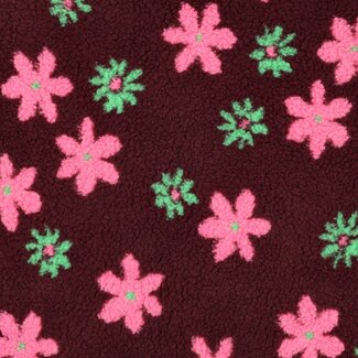 De Stoffenkamer Teddy jacquard flowers burgundy