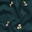 Babyrib embroidery flowers dark green