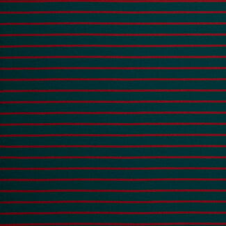 Tricot oeko-tex - horizontal breton stripes - green/red