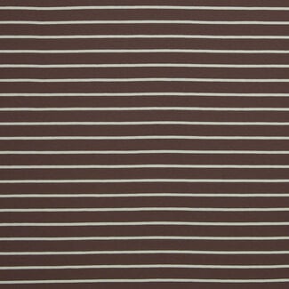 Tricot oeko-tex - horizontal breton stripes - mauve/white