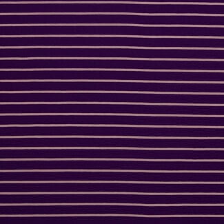 Tricot oeko-tex - horizontal breton stripes - purple/lilac