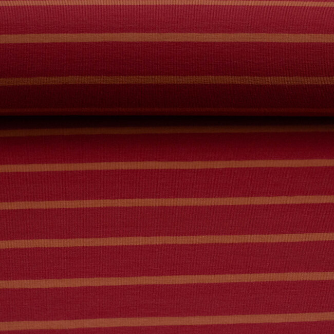 Tricot  - horizontal breton stripes - red/orange