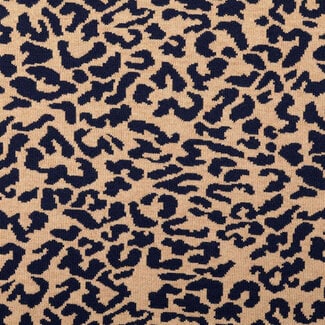 Heavy Knit Jacquard luipaard - marine