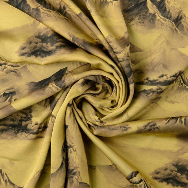Viscose satijn bergen - beige