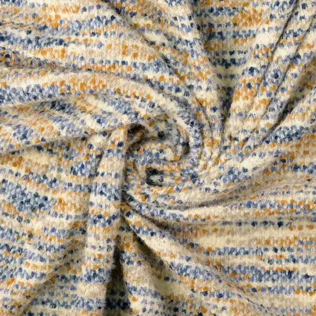Knit strepen - kobalt/oker