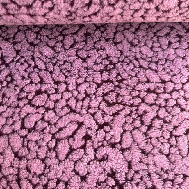 De Stoffenkamer Teddy Jacquard Luipaard - roze