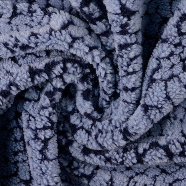De Stoffenkamer Teddy Jacquard Luipaard - Indigo