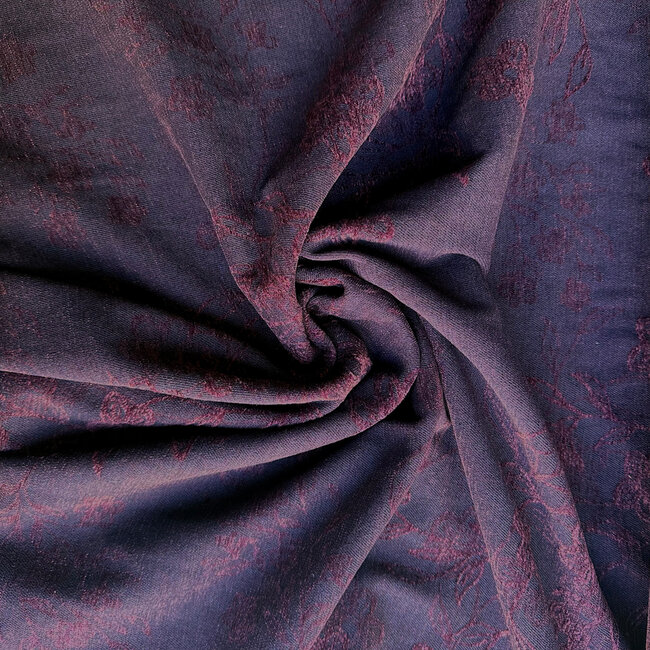 De Stoffenkamer Geweven bloemen jacquard chenille - paars/blauw