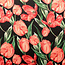 Satijn viscose - tulpen rood