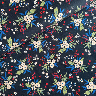 Babyrib flowers - navy/blue