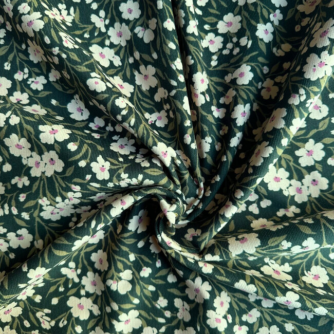 Babyrib flowers - creme/green