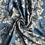 Viscose twill sketch flowers - grey blue