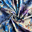 De Stoffenkamer Velour watercolor flower - grey blue