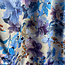 De Stoffenkamer Velour watercolor flower - grey blue