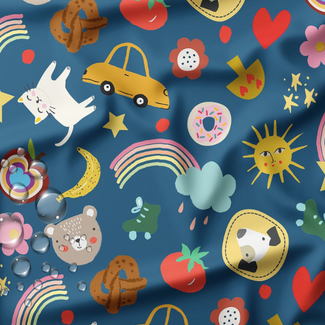 De Stoffenkamer Regen jekker fun pets - dark blue/yellow