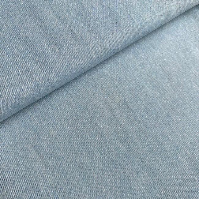 Recycled shirt cotton - chambray blue
