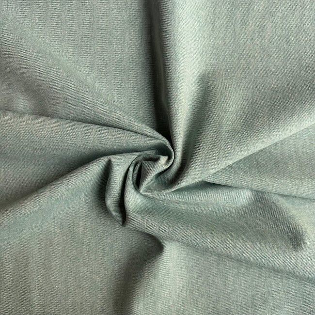 Recycled shirt cotton - chambray sea green