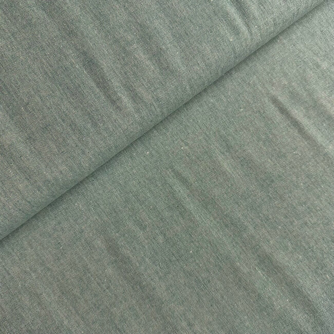 Recycled shirt cotton - chambray sea green