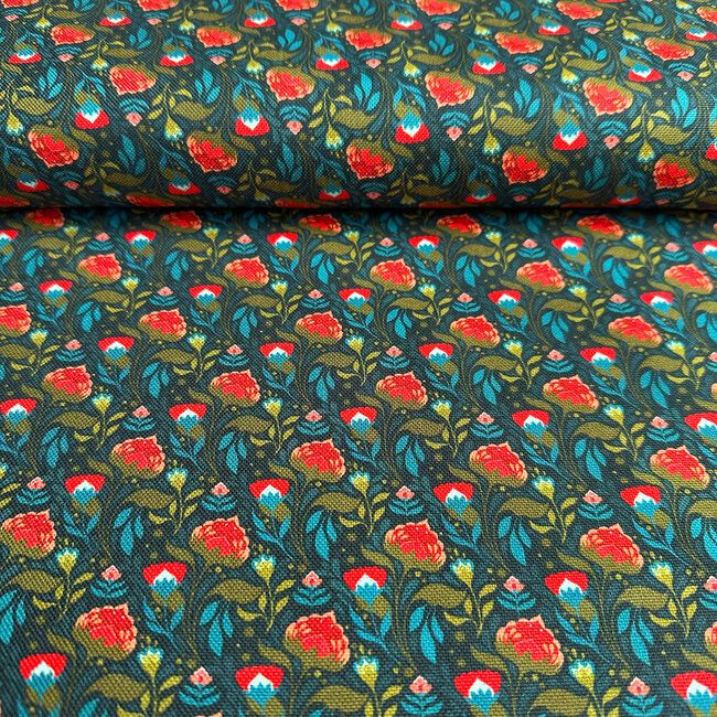 De Stoffenkamer Stevige katoen Canvas - forest berries dark