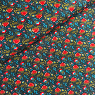 De Stoffenkamer Stevige katoen Canvas - forest berries dark
