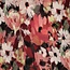 French Terry painted flowers - burgundy/pink