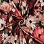 French Terry painted flowers - burgundy/pink