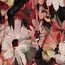 French Terry painted flowers - burgundy/pink