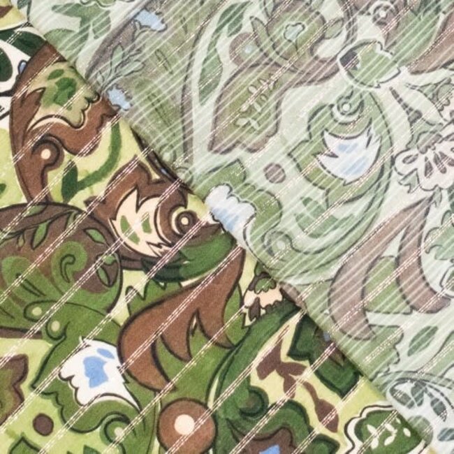 Viscose paisley - green metallic