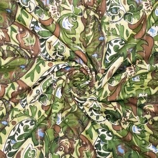 Viscose paisley - green metallic