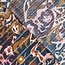 Viscose paisley - pink/petrol metallic