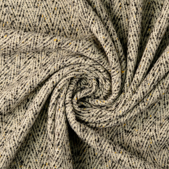 Wol Mix visgraat - zwart