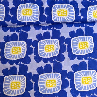 Cotton Poplin - flowers blue/lilac