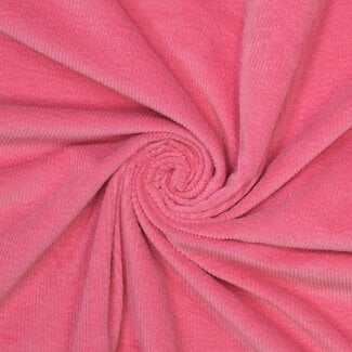 Ribfluweel met brede ribbel pink lemonade
