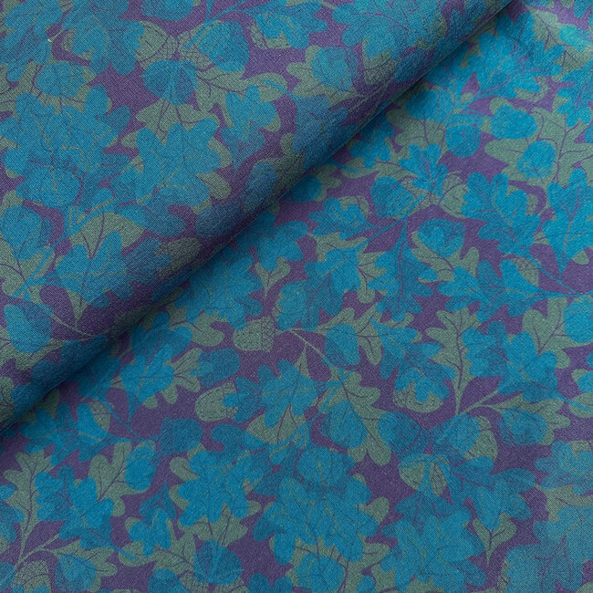 French Terry - oak leafs dark blue