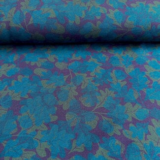 French Terry - oak leafs dark blue