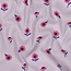Ribbed tricot - flowers lilac