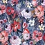 French Terry - allover flowers blue