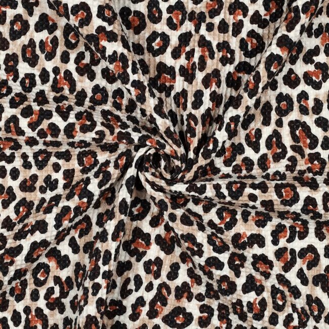 Fibre Mood Wafel Katoen leopard